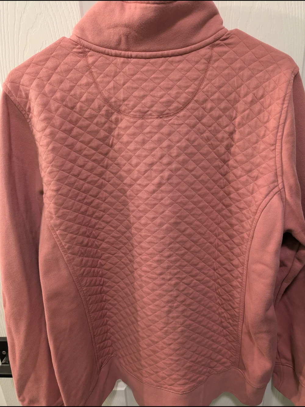 L.L.Bean Quilted Pullover Sweatshirt in Rose Pink - Picture 6 of 9